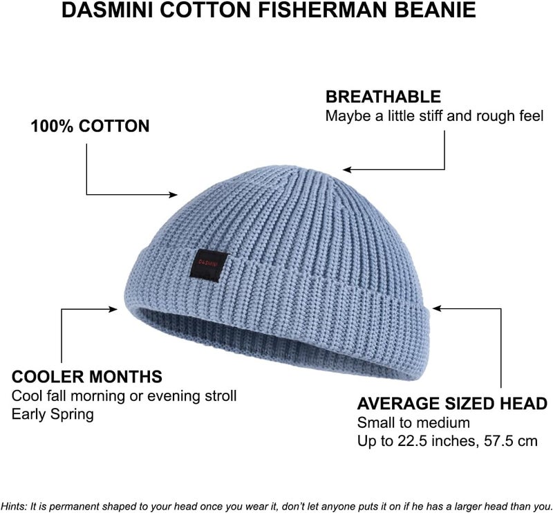 DASMINI Fisherman Beanie Hats for Men Women,Knit Trawler Skull Cap,Watch Cap,Spring Fall Winter Warm Short Hats - Image 5